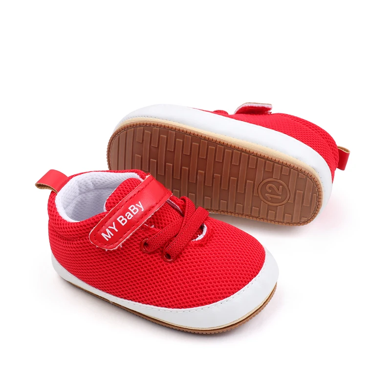 New Arrival Spring& Autumn air Sport Soft TPR Outsole Mesh Material Baby Shoes for Girls and Boys manufacture