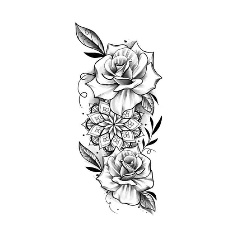 Temporary Tattoos For Women Girl Adult Realistic Rose Tattoo Sticker  Geometry Waterproof Tattoo Covers - Buy Black Peony Flower Temporary Tattoos  Women Girls Skull Lion Tiger Tattoo Sticker Sexy Rose Body Art
