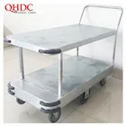 Cart 2 Tier Cargo Cart Platform Trolley 2 Tier Cargo Cart Heavy Duty Flatbed Utility Cart For Wholesale