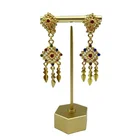 Earrings Gold Leaf Earrings For Women Retro Silver Color Tassel Rhinestones Earrings