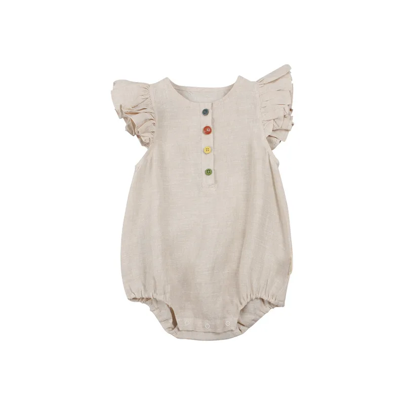Summer New Baby Nordic Style Clothes Ins Children's Baby Small Flying Sleeve One-Piece Rompers