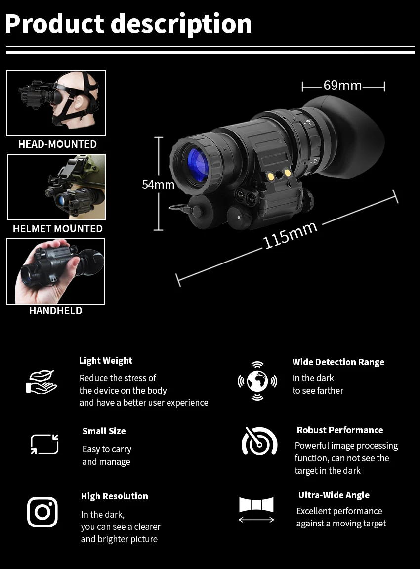 Va Pvs14 Night Vision Monocular P45 Gen 3 White Phosphor Mx10130 Image