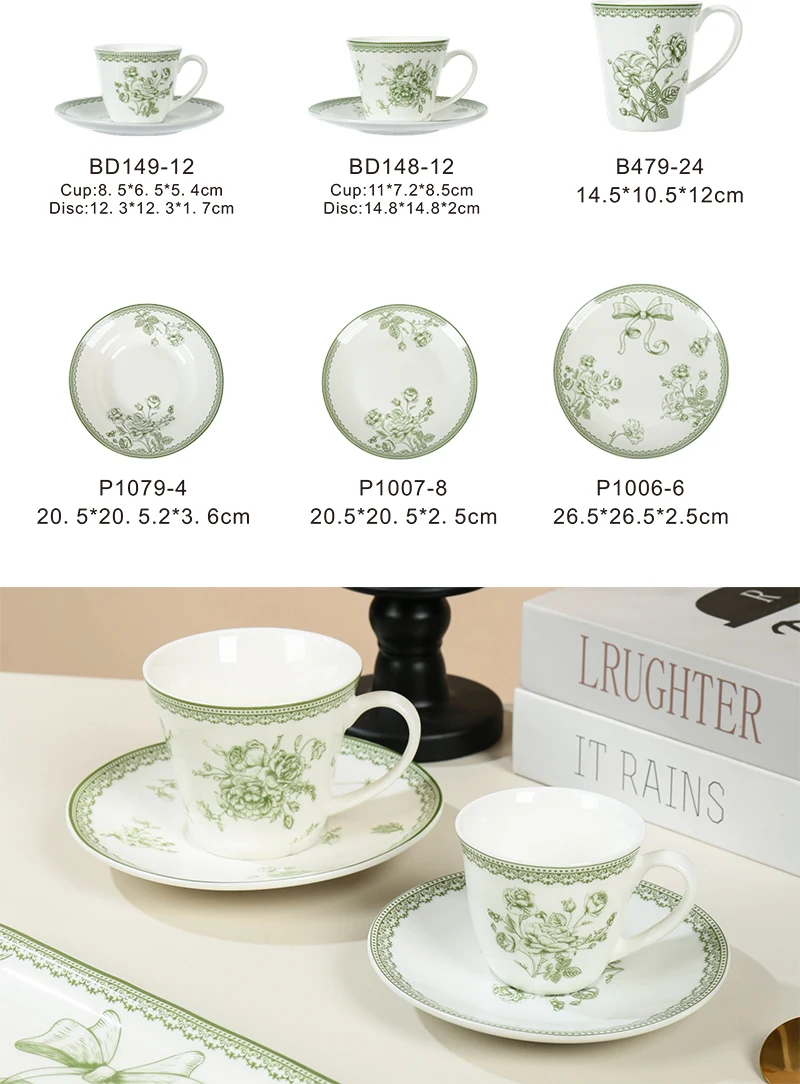 product custom printed luxury plates sets ceramic dishes bowls tableware complete dinnerware set-2