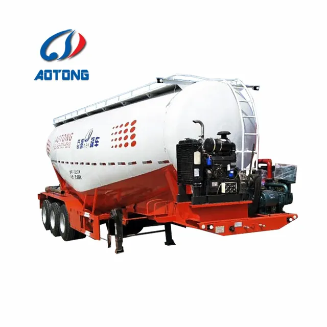 3 axles 60tons capacity dry bulk v shape cement tanker semi trailers carrier cement bulker tanker truck trailer for sale
