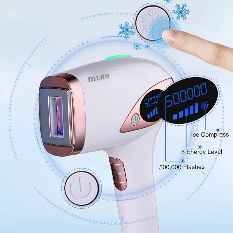 Mlay Painless IPL Epilator Home Use Laser Hair Removal Device with Cool System for Body UK US Plug Type