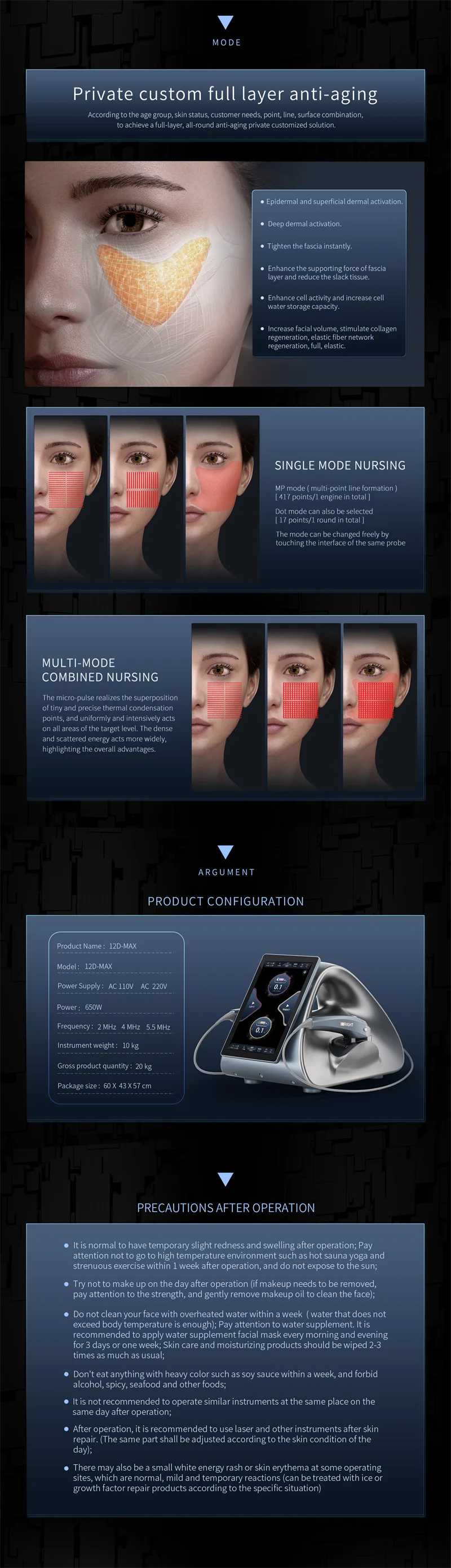 Hifu12D Machine Face Shaping Wrinkles Remove Body Slimming Beauty Device 9D High Intensity Focused Ultrasound