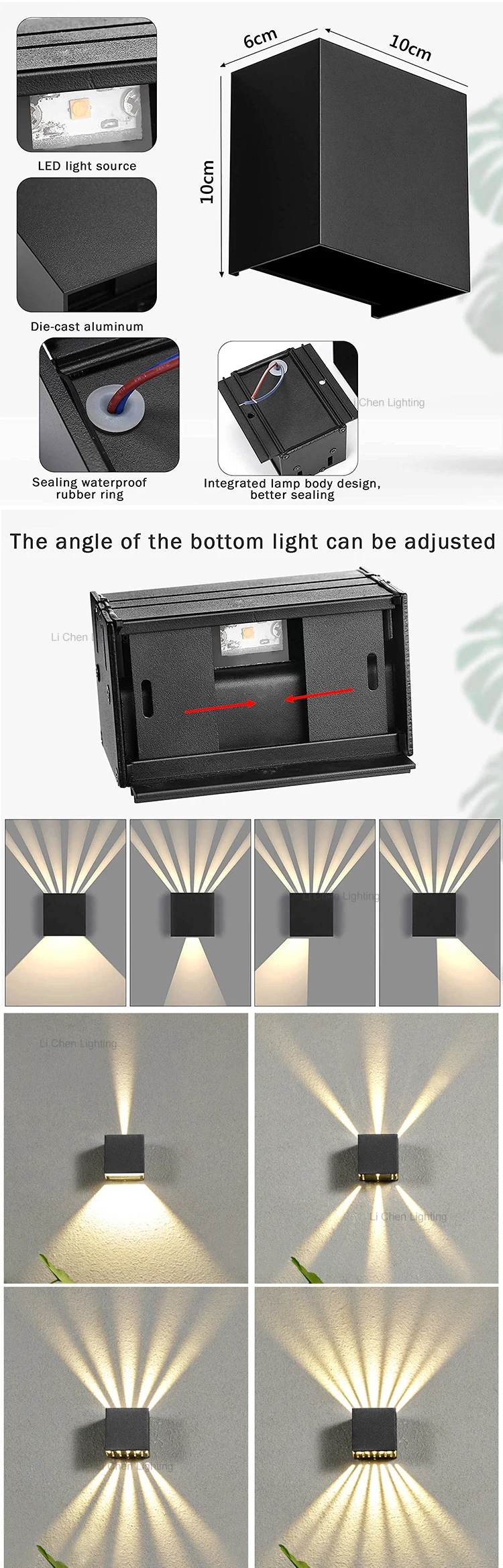 bd18 indoor 6w led wall lamp aluminum decorate wall sconce bedroom bathroom modern led wall light -3