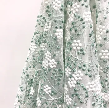Mesh Embroidery Cloth Lace Embroidery Fabric Handmade Three-dimensional Custom Flower Dress Children&#39;s Clothing Hanfu Spot