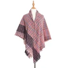 Scarfs Scarf Shawl New Styles Fashion Bristles Fine Grid Large Square Scarfs Ladies Blanket Pink Thick Scarf Shawl