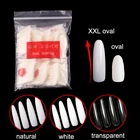 Oval Custom Logo 550 Pcs/bag Nail Art Salon XXL Extra Long Artificial False Nail Tips ABS Full Cover Oval Round Nails Tips