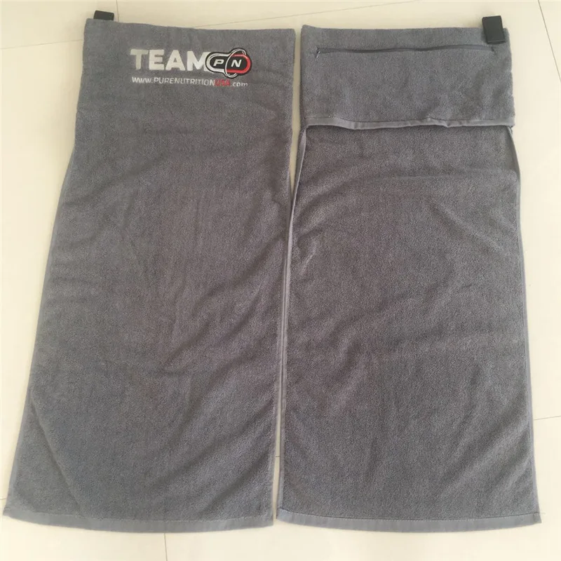 custom cotton gym/fitness/sports towel with magnet clip