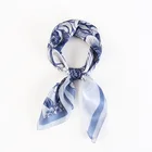 Summer Scarfs Women Square Silk Head Neck Feel Satin Skinny Summer Neck Custom Scarfs Silk Scarf Women