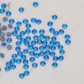 OPL Capri Blue Glass HotFix Rhinestones - Elegant & Long-Lasting Decorative Stones, Perfect for Crafts & Apparel