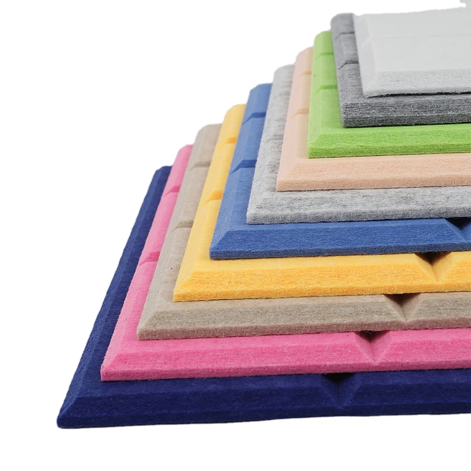 100% PET felt polyester fiber acoustic panel mute flame resistant wall acoustic panel sheet manufacture