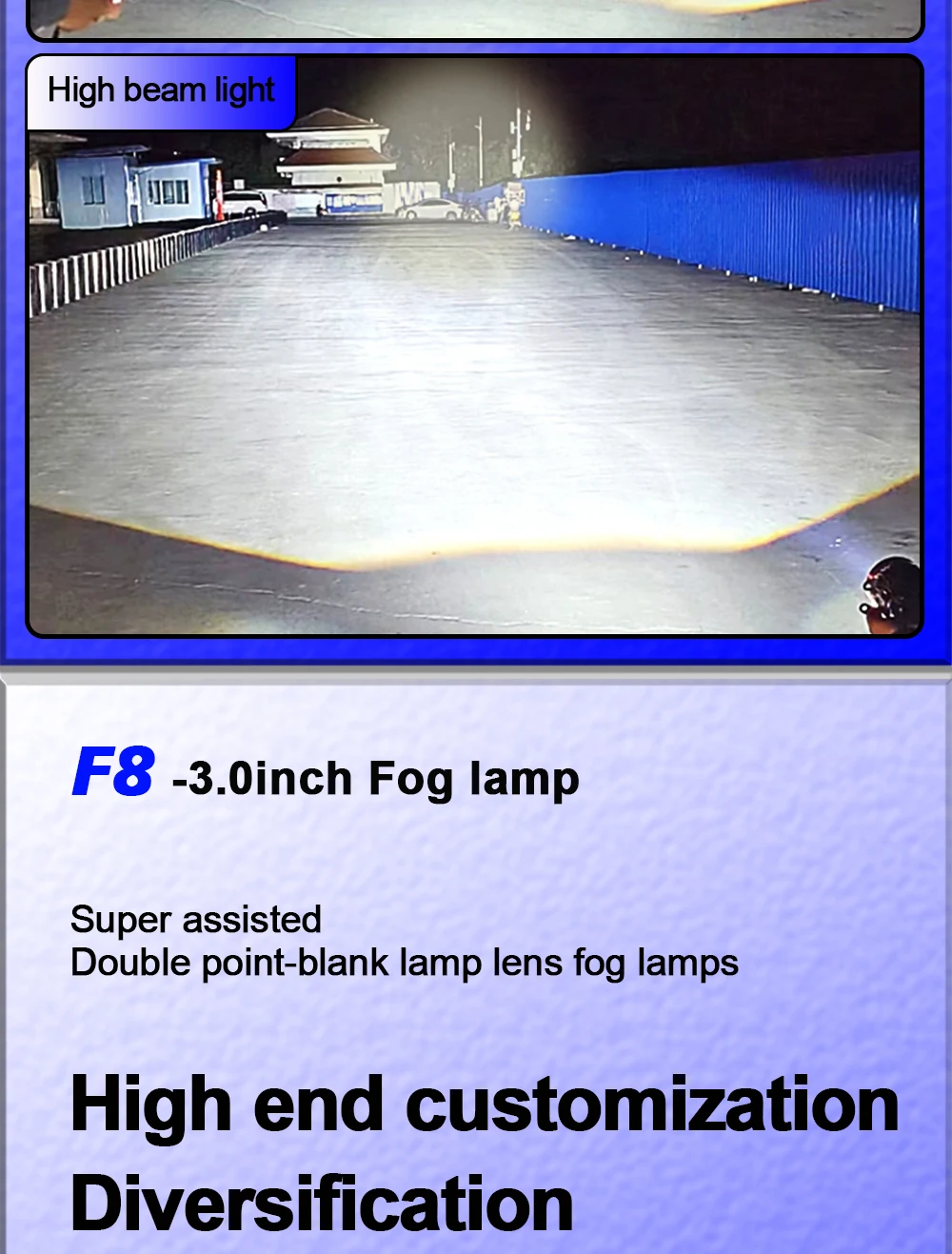 TECH-KING F8 12V 6000K Super Bright Laser 130W Universal Bi Led Projector Lens 3.0 Inch Fog Light Lens for Car Modification