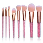 New Design Portable 8pcs Makeup Brushes Set Purple Crystal Face Makeup Kits For Girls Cosmetic Makeup Brush Set