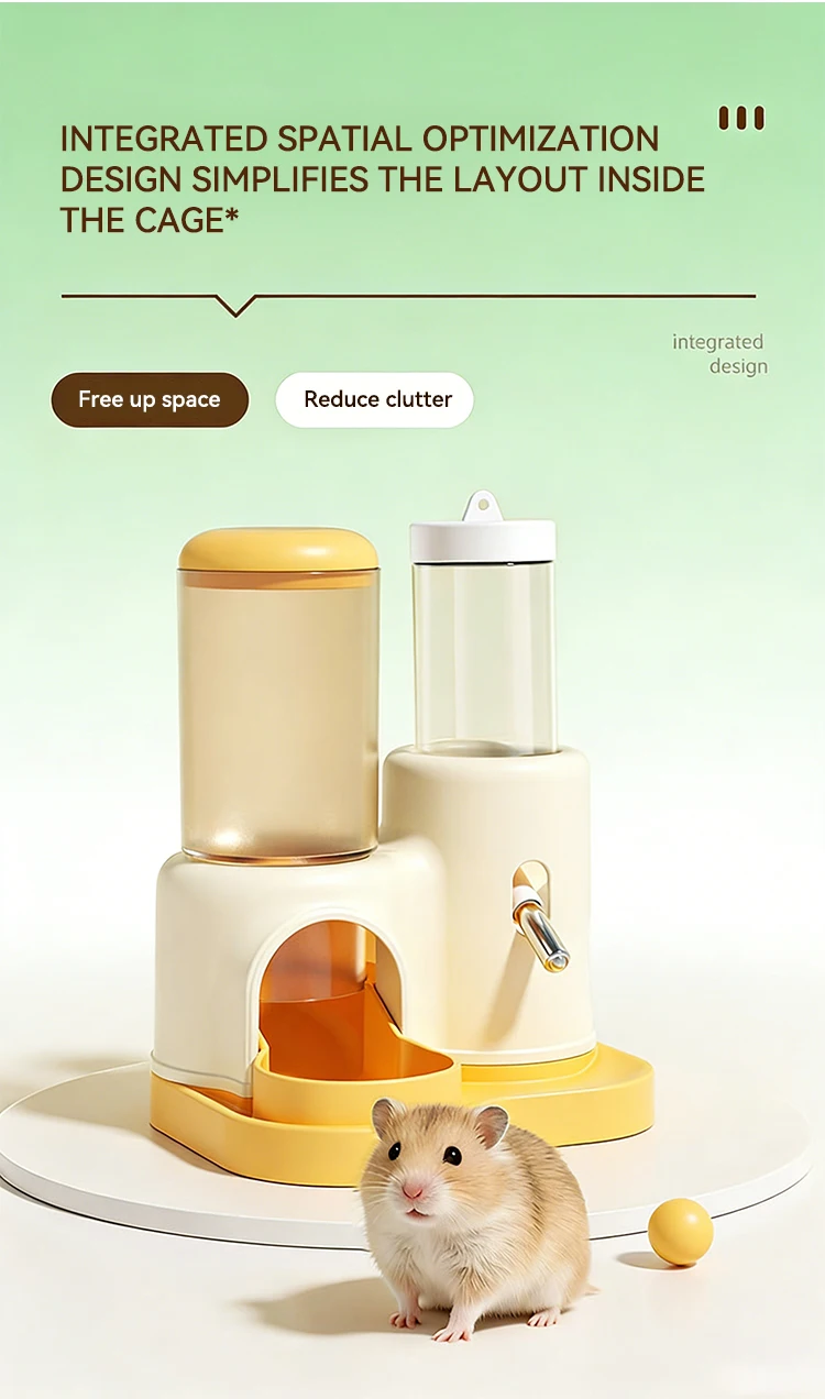 New 2 in 1 Hamster Food and Water Feeder Large Capacity Easy to Clean Small Pet Supplies manufacture