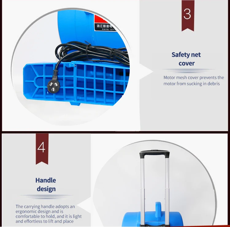 Mini Floor Dryer Fan, Plastic, 3-Speed, 1000W, 18.5m/s - detail 6