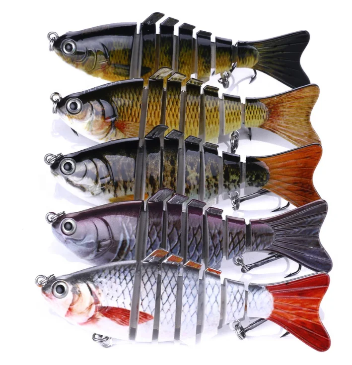 6 Segment 10cm Life-like Fishing Lures Multi Jointed Hard Bait Crankbaits 