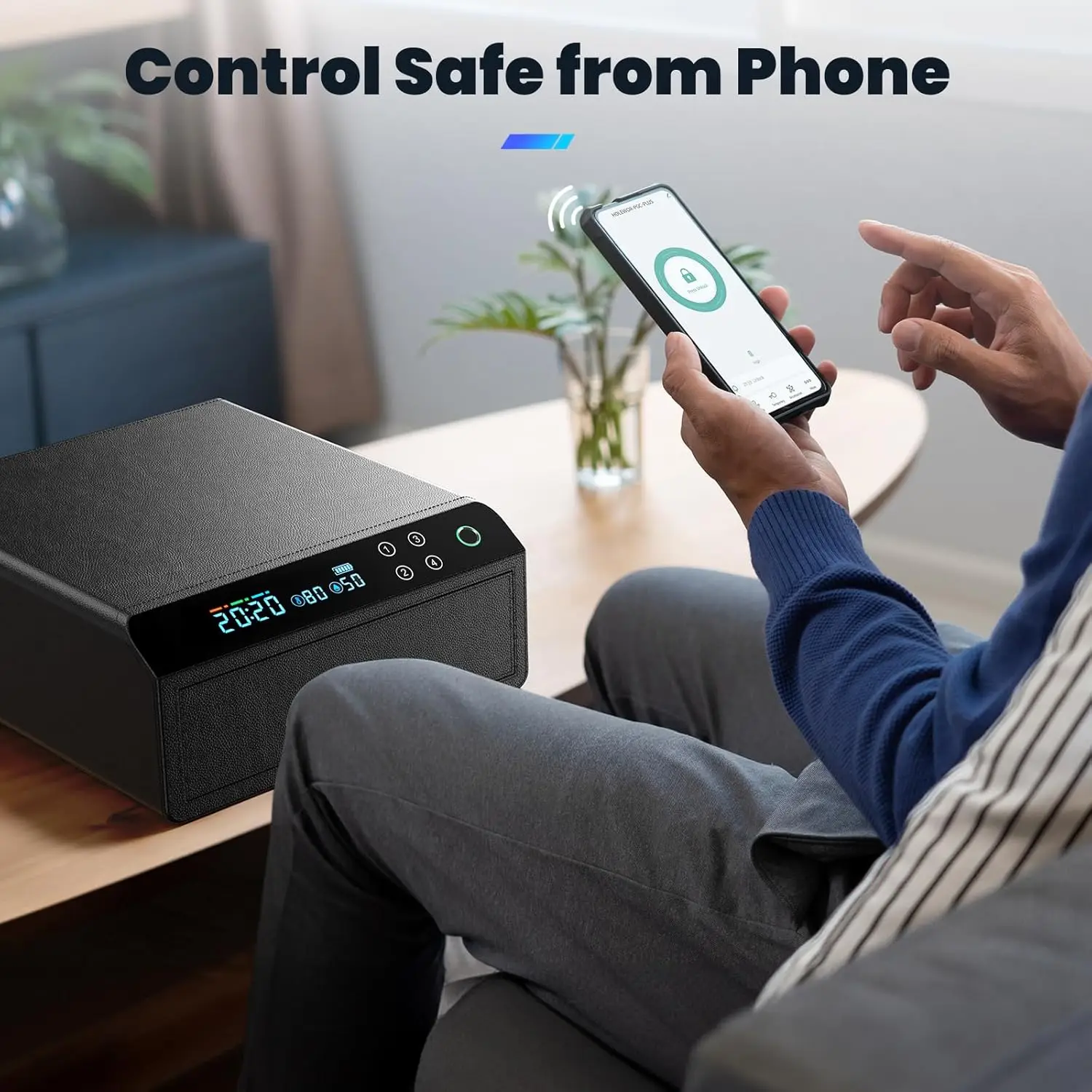 CEQSAFE Wholesale Home Automatic Luxury Leather Bluetooth Drawer Black Watches Safe Watch Winder Box supplier