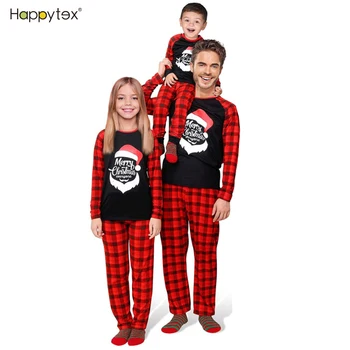 Family Matching Christmas Pajamas Set Cute Sleepwear for Boys Girls Dad Mum Pet Classic Matching Family Pajamas With Custom Logo