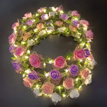 Led Flower Crown headband Led head garland with flowers