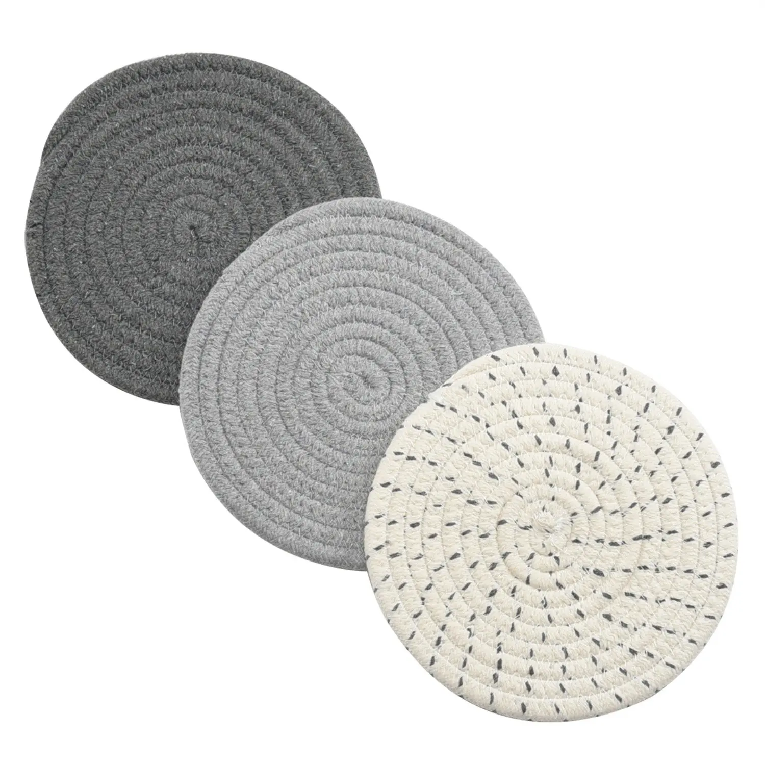 Handmade Cotton Cord Woven Dining Table Mats Home Amazon Vine Weaving Mats Set Cup Sand Pots Heat Insulation Fabric Pad Holder