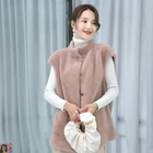 Fashion 2020 Autumn And Winter New Casual Fashion 100% Wool Solid Color Ladies Fur Vest