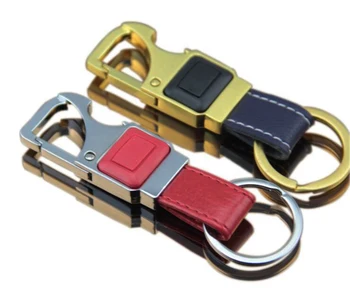 3D custom promotion pvc leather metal brand logo car keychain led flashlight wholesale / key chain / key ring
