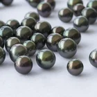 Pearl 9-10mm AAA Grade Best Quality Big Peacock Black Natural Real Tahitian South Sea Pearl