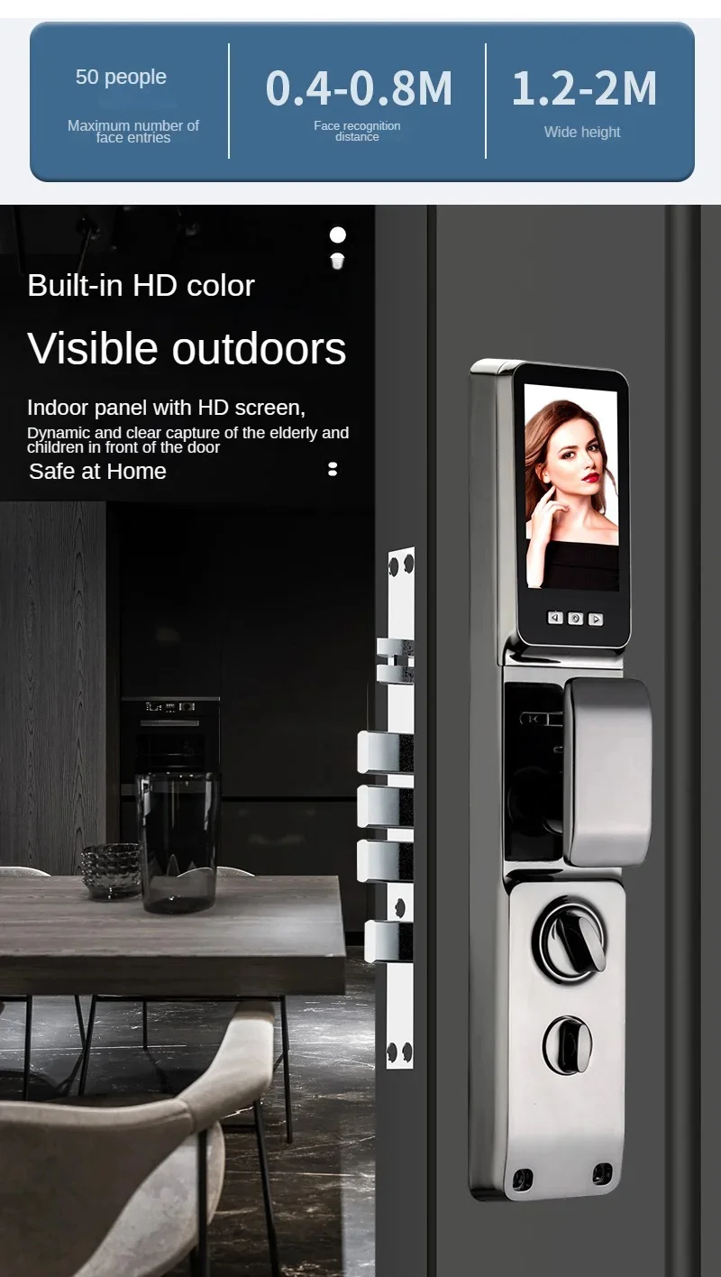 Glomarket D Face Recognition Door Lock Fully Automatic Tuya Remote