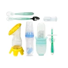 Baby Wholesale Food Grade Silicone Feeding Spoon Bpa Free Baby Feeding Bottle Set Reusable Baby Toothbrush