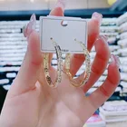 Hoop Hoop Earrings Shining Big Circle Earrings Crystal Rhinestone Round For Women Jewelry