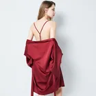 Sleepwear Sexy Robe With Halter Woman Night Sexy Sleepwear Ladies Satin 2 Piece Pajama Set