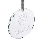 Ornament Custom Logo Glass Round Engraved Ornament For Company Party Decoration