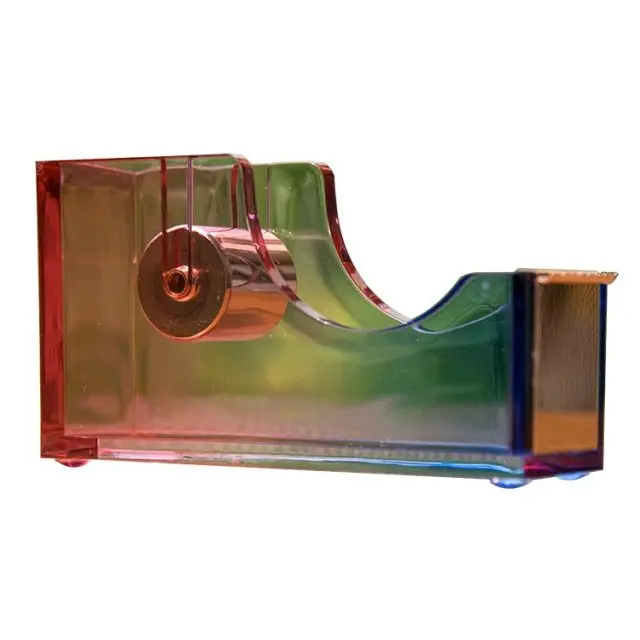 Rainbow Acrylic Gold Stapler Set with Stapler Tape Dispenser Pen holder Note box Remover for Office School Home