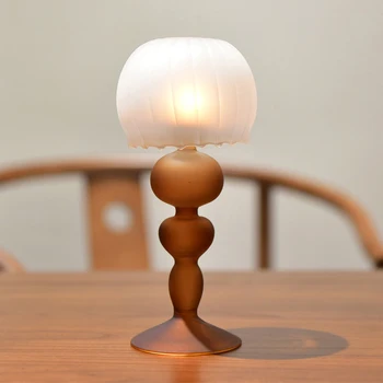 56H Home Table Vintage Candle Holder European Frosted Glass Table Lamp Wedding Candle Holder