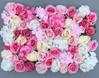 Wedding Flower Roll Up Wedding Decorative Artificial Silk Rose Flower Wall Backdrop