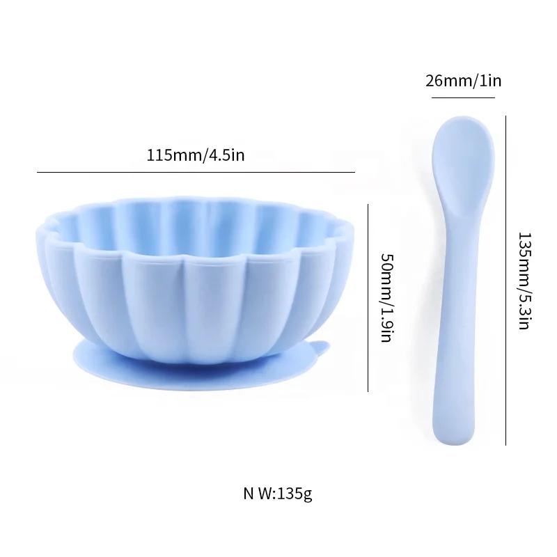 New Design Food Grade Baby Feeding Flowers Bowl Custom Silicone Baby Suction Wavy Shape Bowl