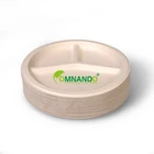 Price Plate Eco-friendly Dinning Dishes 3 Compartment 9 Inch Plate Custom Sugarcane Plate