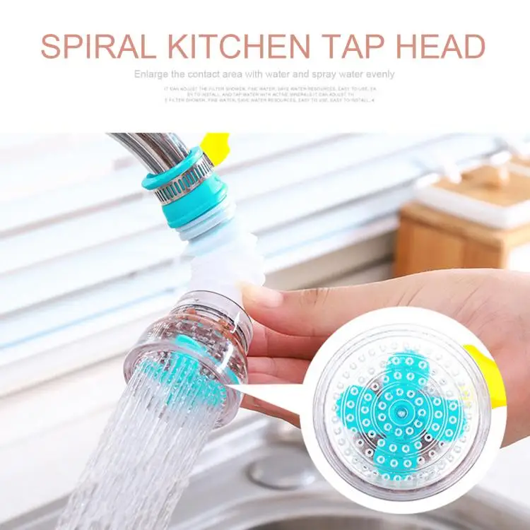 Splash-Proof Kitchen Tap Filter Retractable Tap Head Faucet Nozzle Extender 360-Degree Adjustable Filtration Softener Water Tap