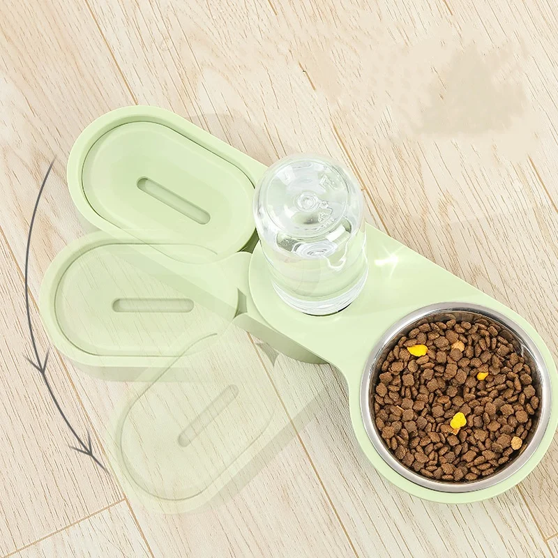 New Design Small and Medium Dog Food Bowl Cat Bowl Stainless Steel Adjustable Double Bowl Pet Products factory