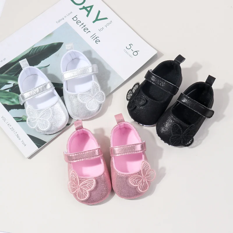 Soft Butterfly Embellished Newborn Baby Taid Shoes-Lightweight Breathable Anti-Slip for Summer Spring Autumn manufacture