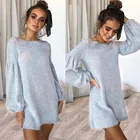 Autumn KJ21 Autumn And Winter Women's New Knitted Pure Color Slimming Sweater Dress Bottoming Shirt