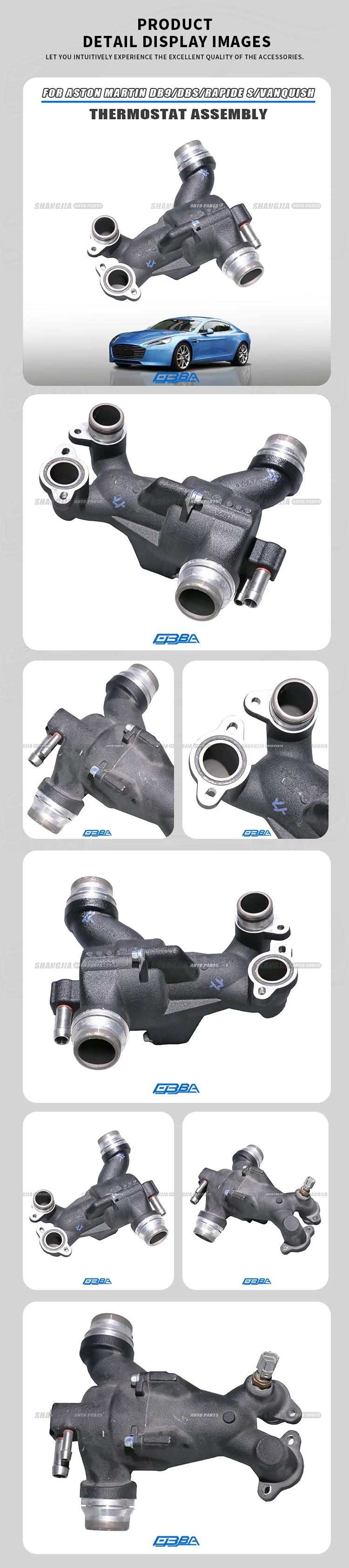 Best Selling Aluminium Thermostat Assembly For Aston Martin Rapide S DB9 Vanquish DBS Easy Install CD338A586AA Car Thermostat details