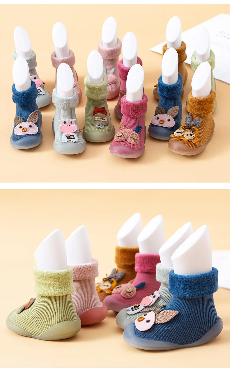 Children Floor Socks Cute Cartoon Non-slip Rubber Sole Casual Baby Toddler Shoes manufacture