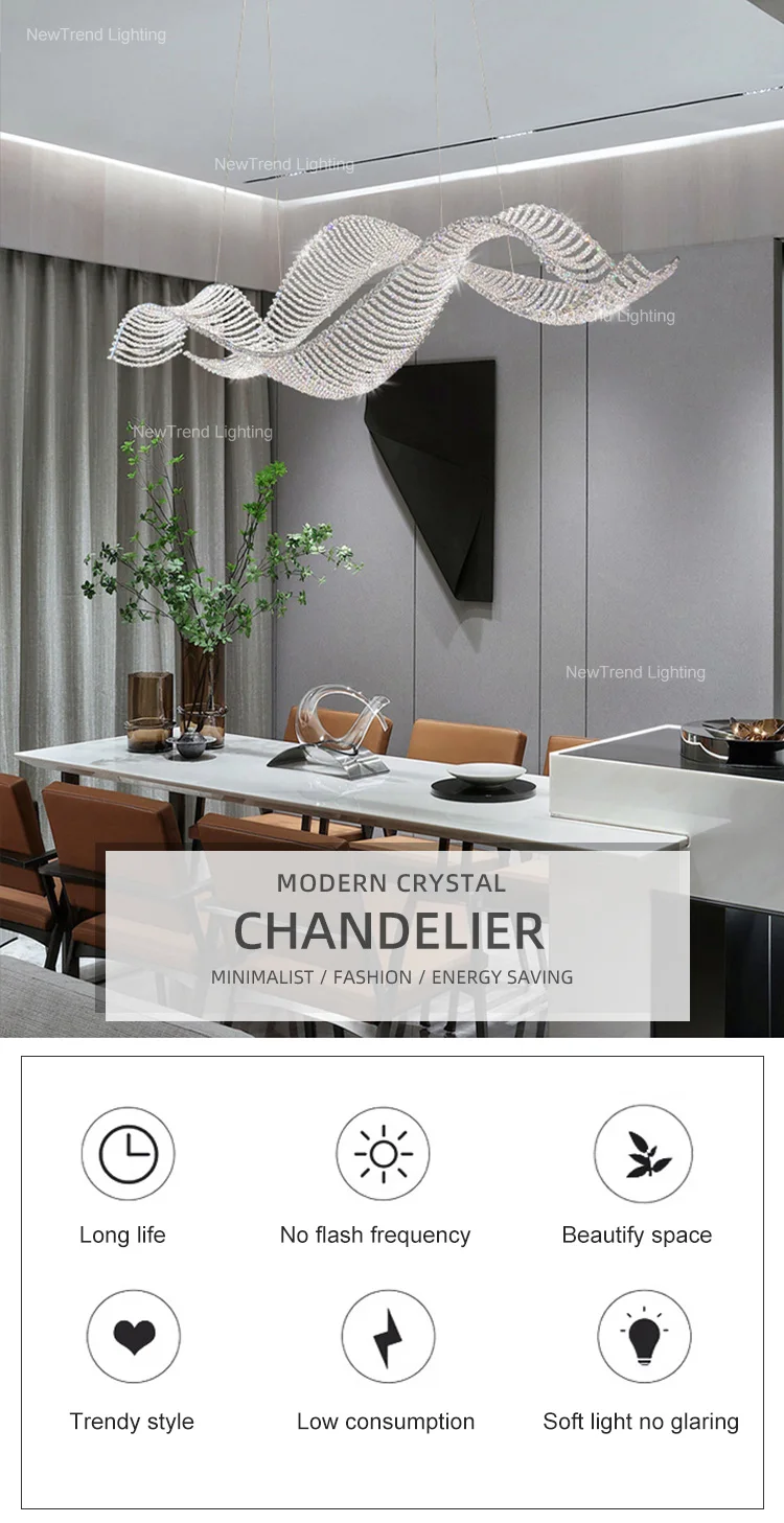 CPL-294 Luxury Style Indoor Decoration Hanging Light Villa Dining Room Living Room Crystal LED Chandelier supplier