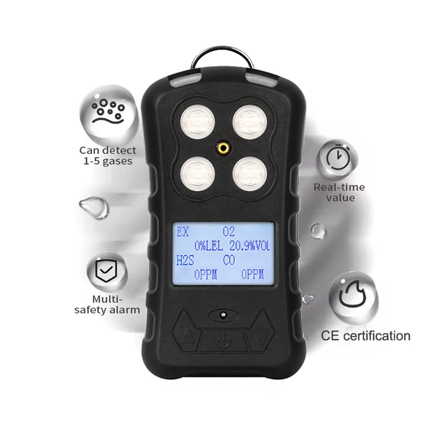 DUOTESI Combination multi gas alert detector micro clip detector Explosive Gas meter for confined space