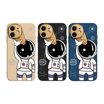 Fashion Designer Cute Astronauts Cartoon Print Phone Case Back Cover for iphone 6 7 8/8 plus x xs max 11 12 pro max