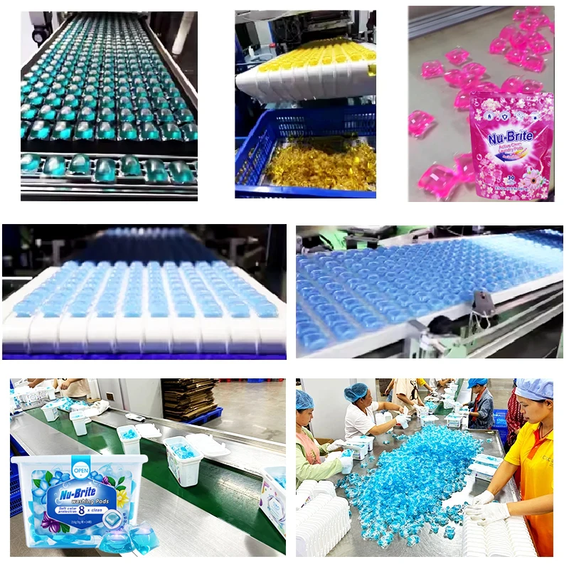 Nu Brite Laundry Detergent Disposable Floral Jasmine Scented Gel Pods Washing Beads Pods factory